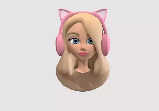 female cartoon head 