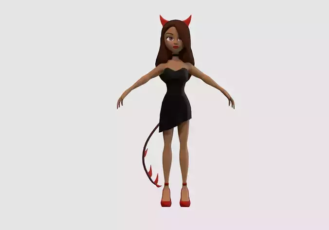 devil cartoon girl 