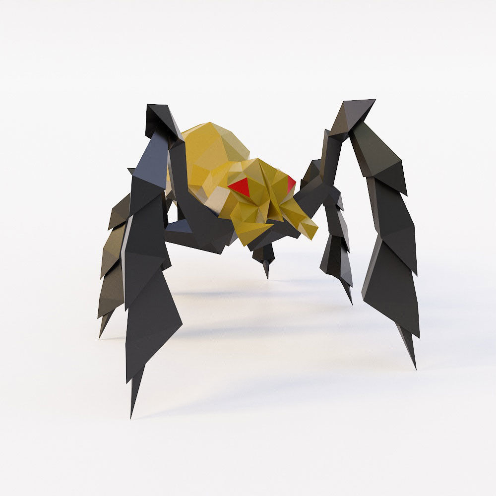  soldier Spider low poly 3d model  Low-poly 3D model_1