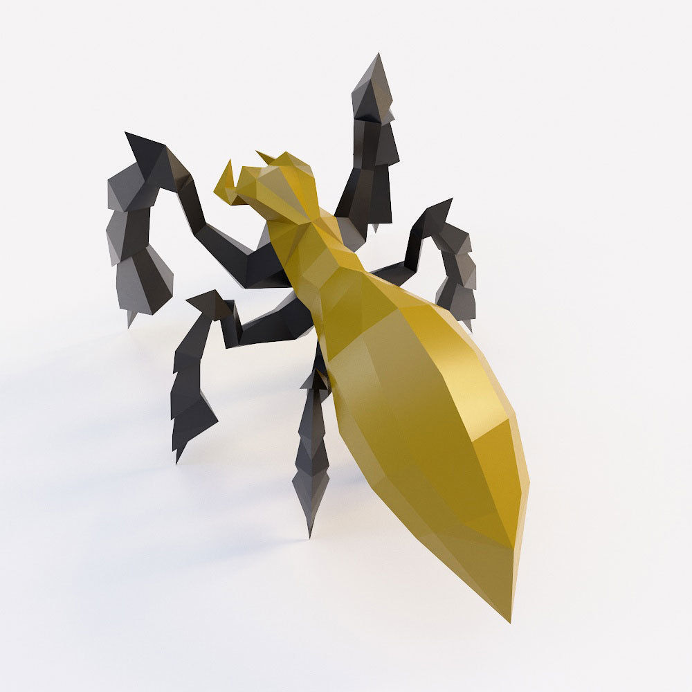  soldier Spider low poly 3d model  Low-poly 3D model_2