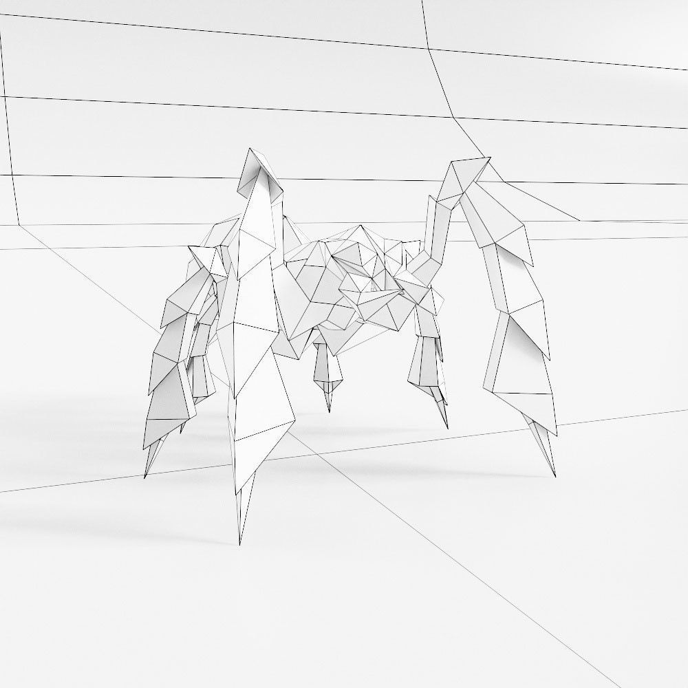  soldier Spider low poly 3d model  Low-poly 3D model_5