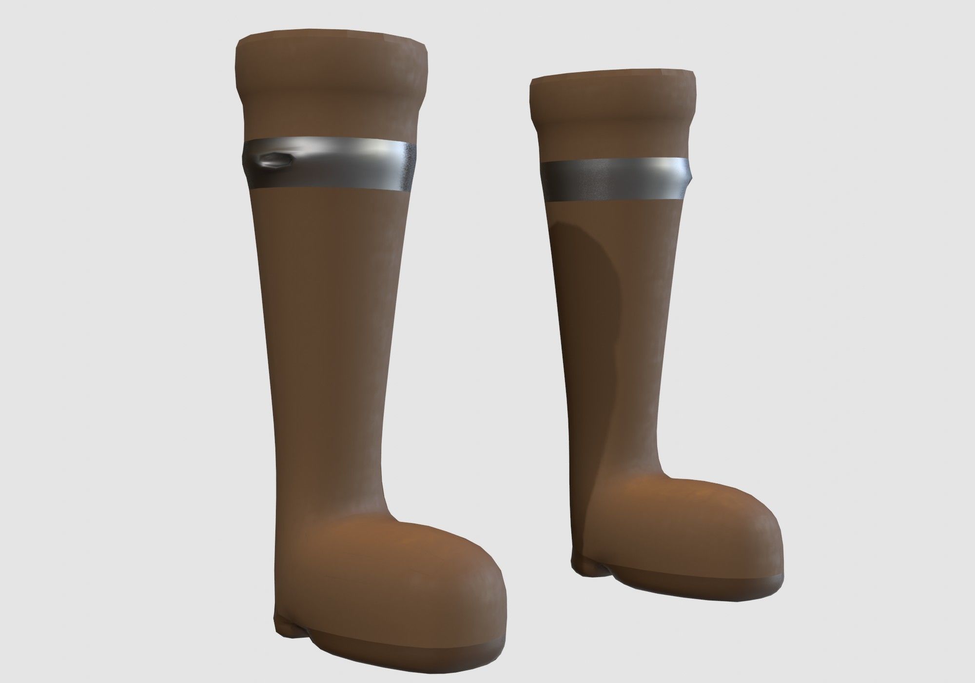 brown cartoon bots  3D model_1