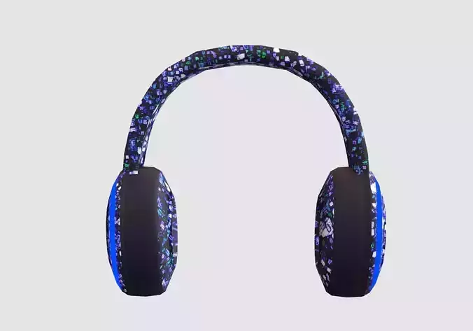 blue cartoon headphones 
