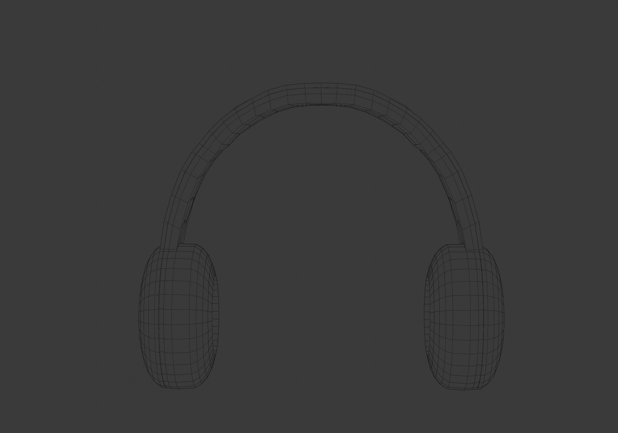 black simple headphones  3D model_5