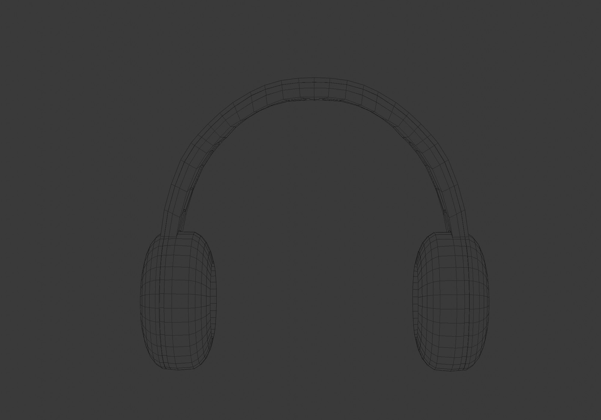 black simple headphones  3D model_9