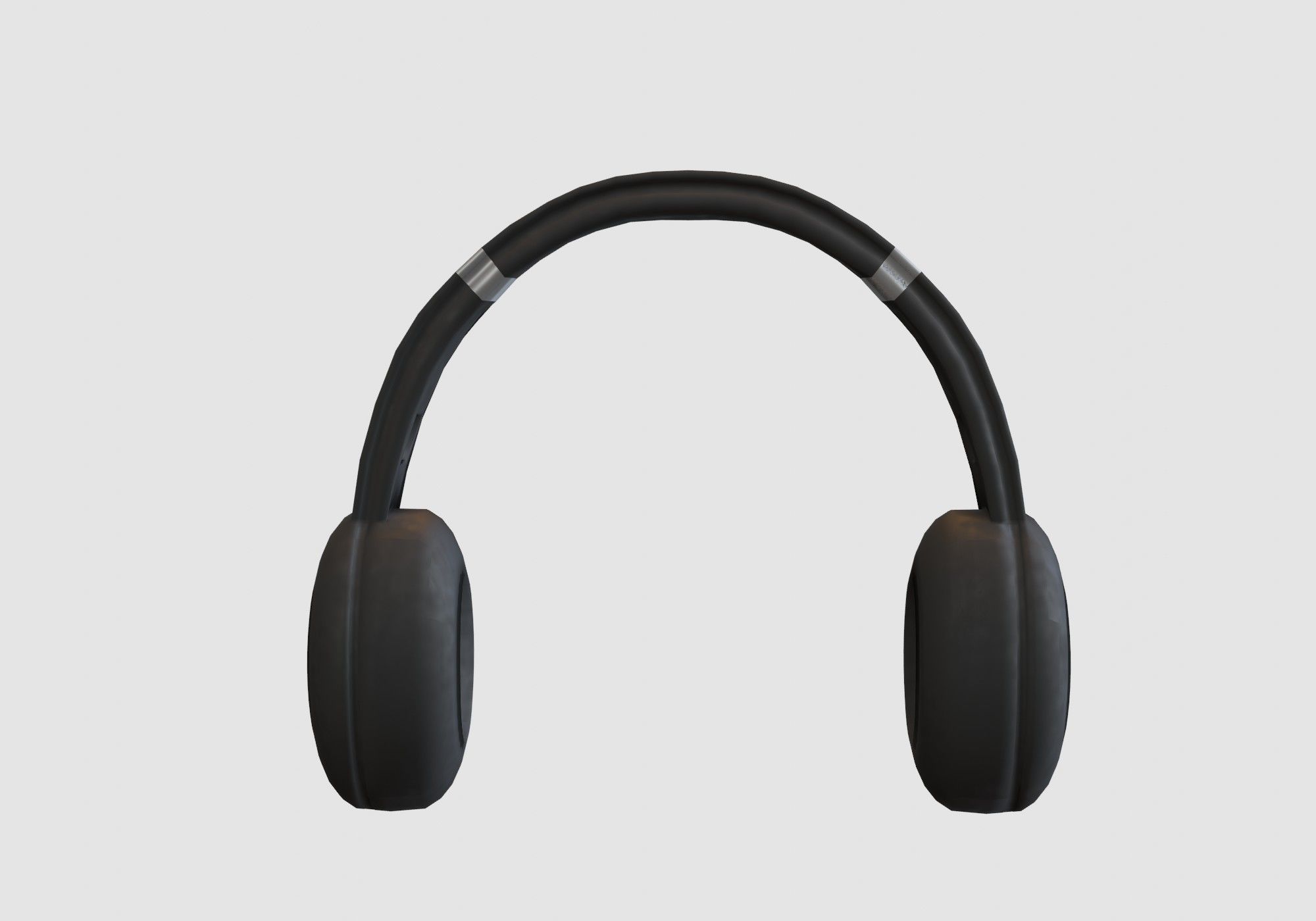 black simple headphones  3D model_4