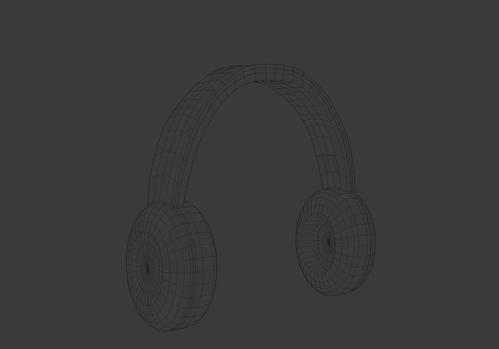 black simple headphones  3D model_6