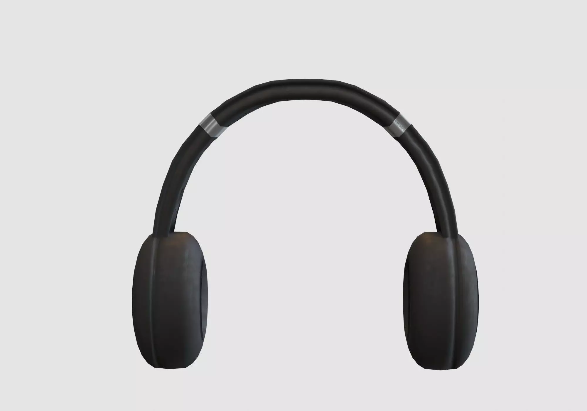 black simple headphones  3D model_0