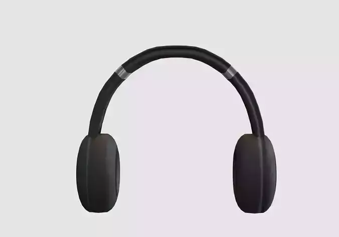 black simple headphones  3D model black simple headphones  3D model