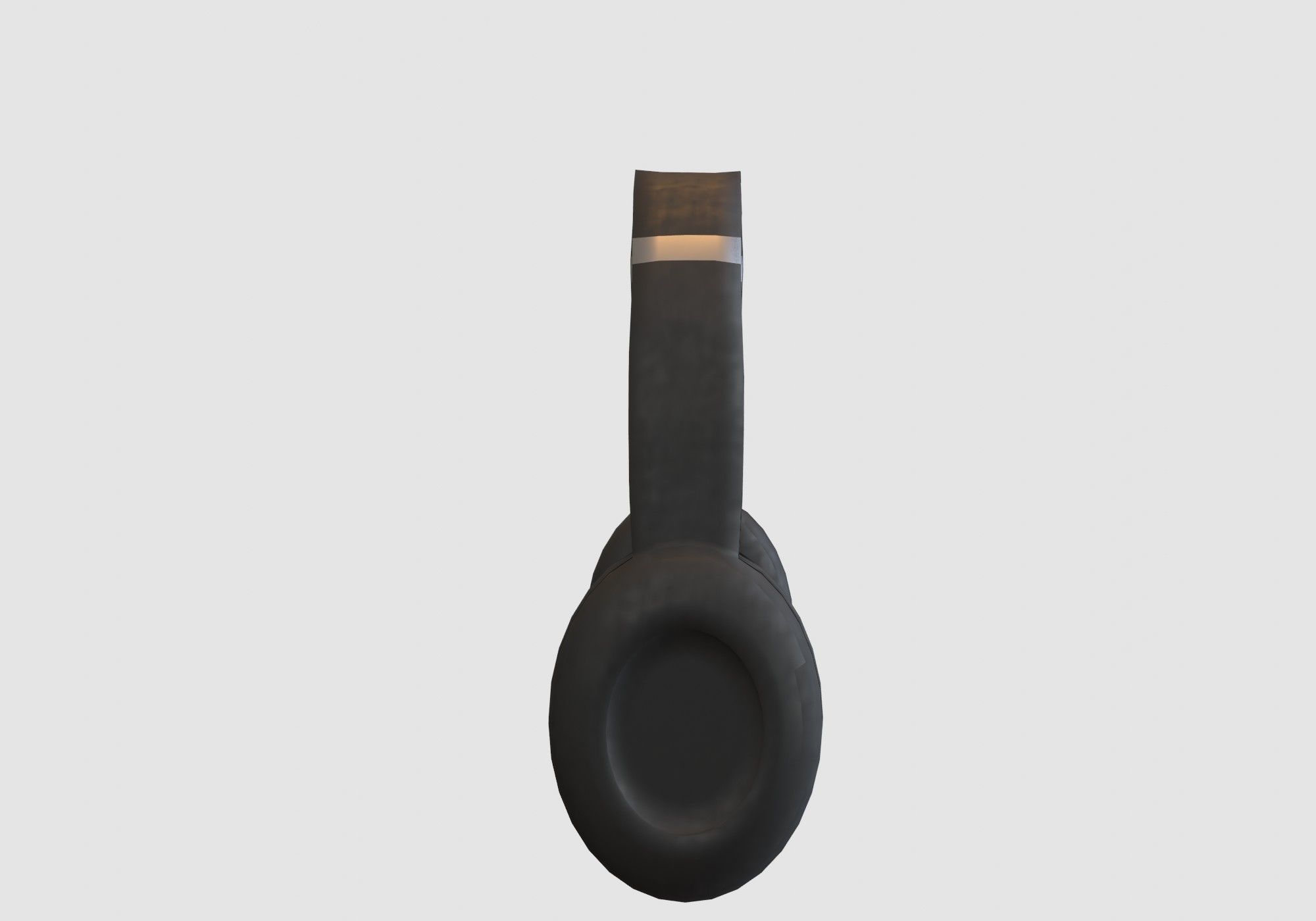 black simple headphones  3D model_2