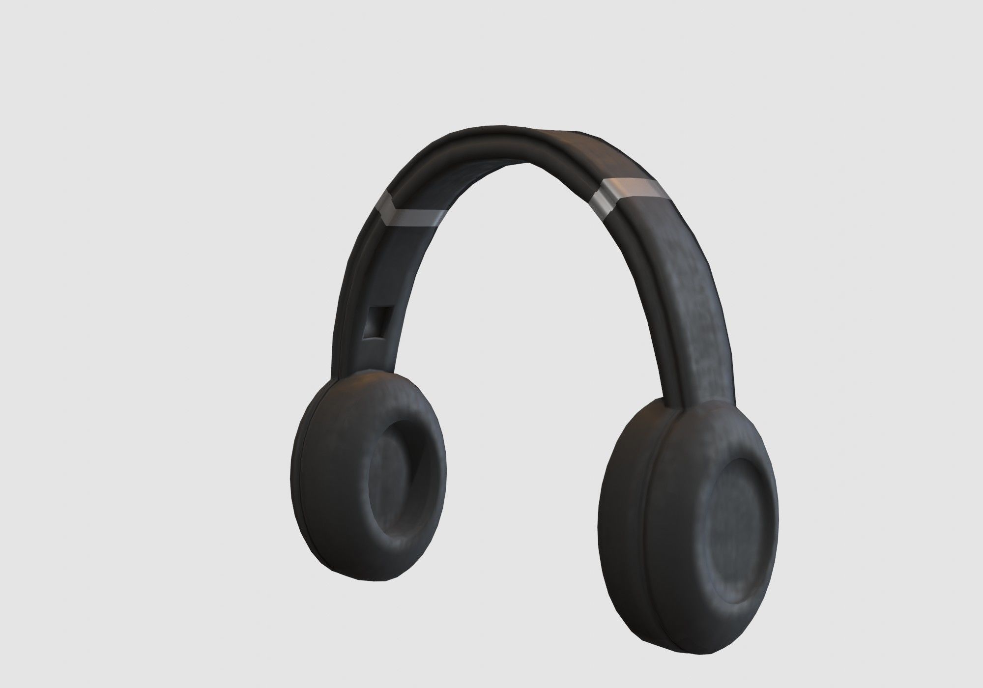 black simple headphones  3D model_3