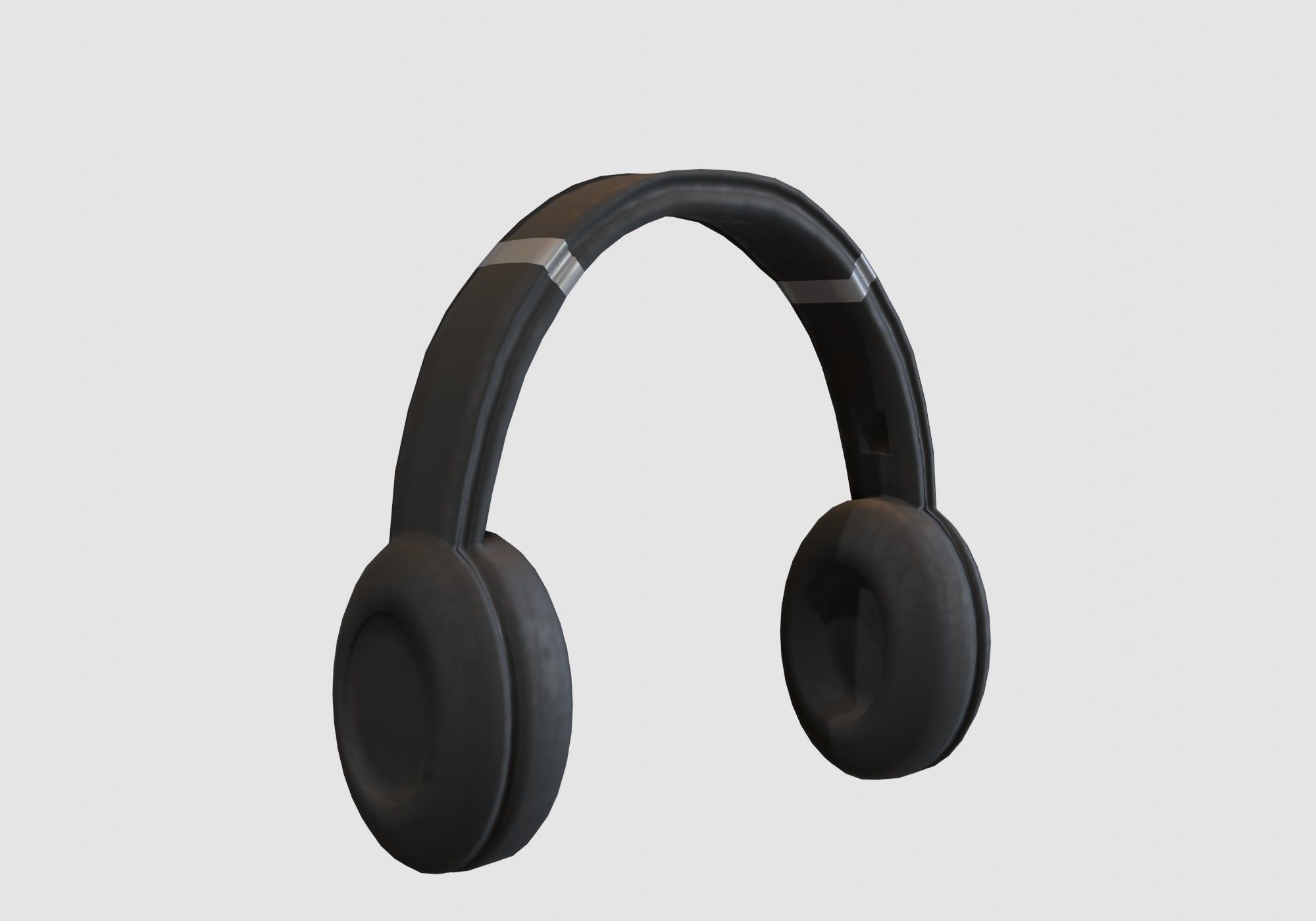 black simple headphones  3D model_1