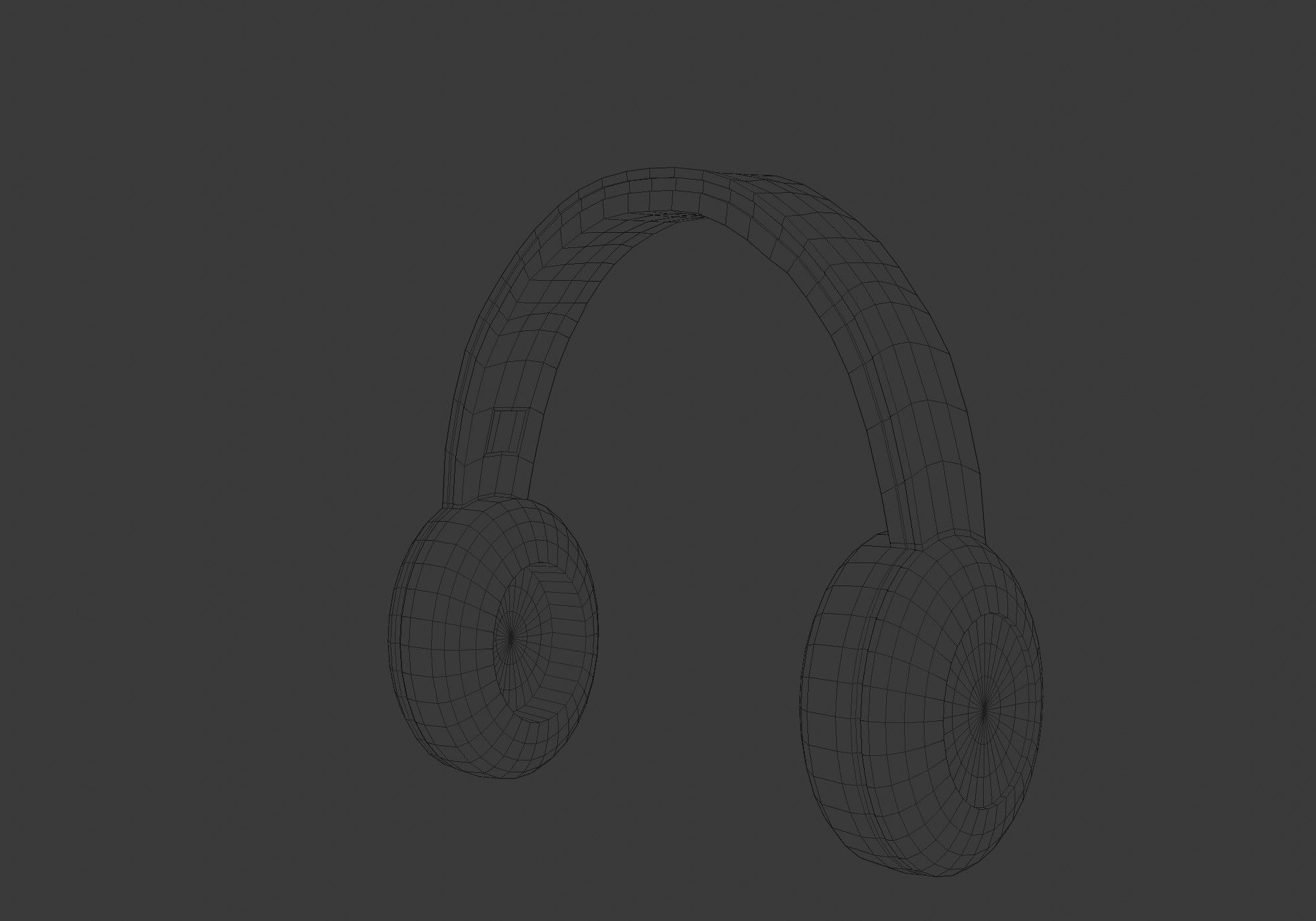 black simple headphones  3D model_8