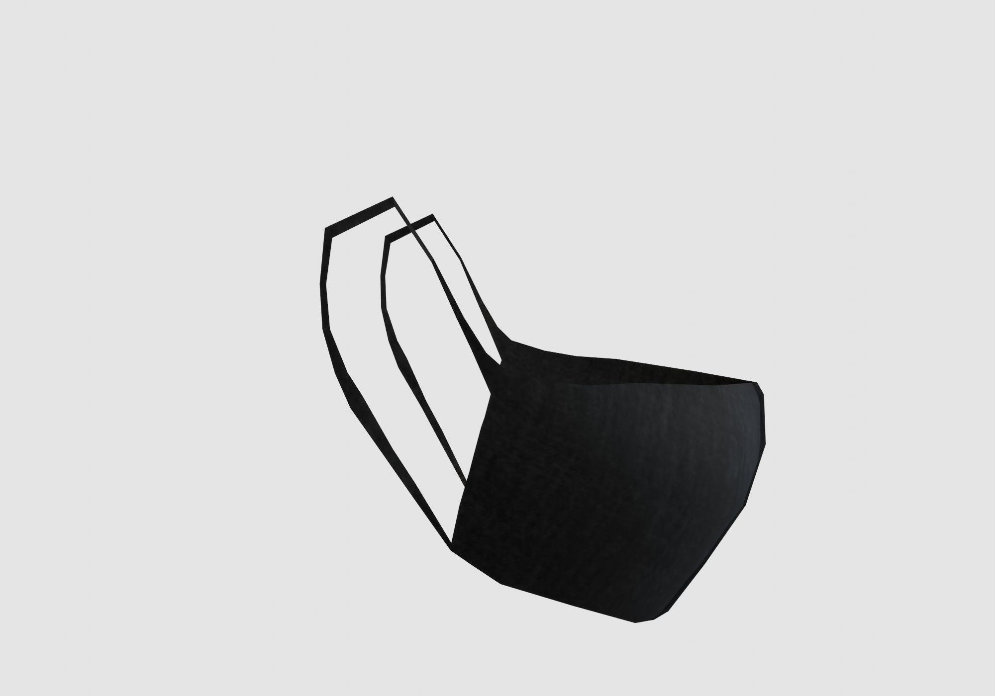 black cartoon mask 3D model_2