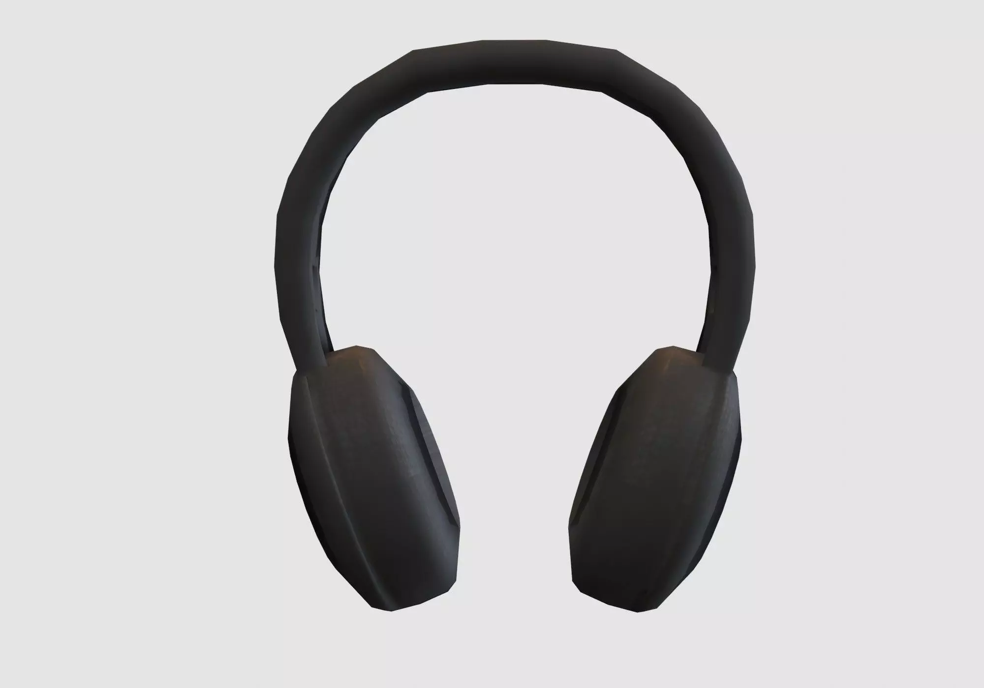 basic black headphones 3D model_0
