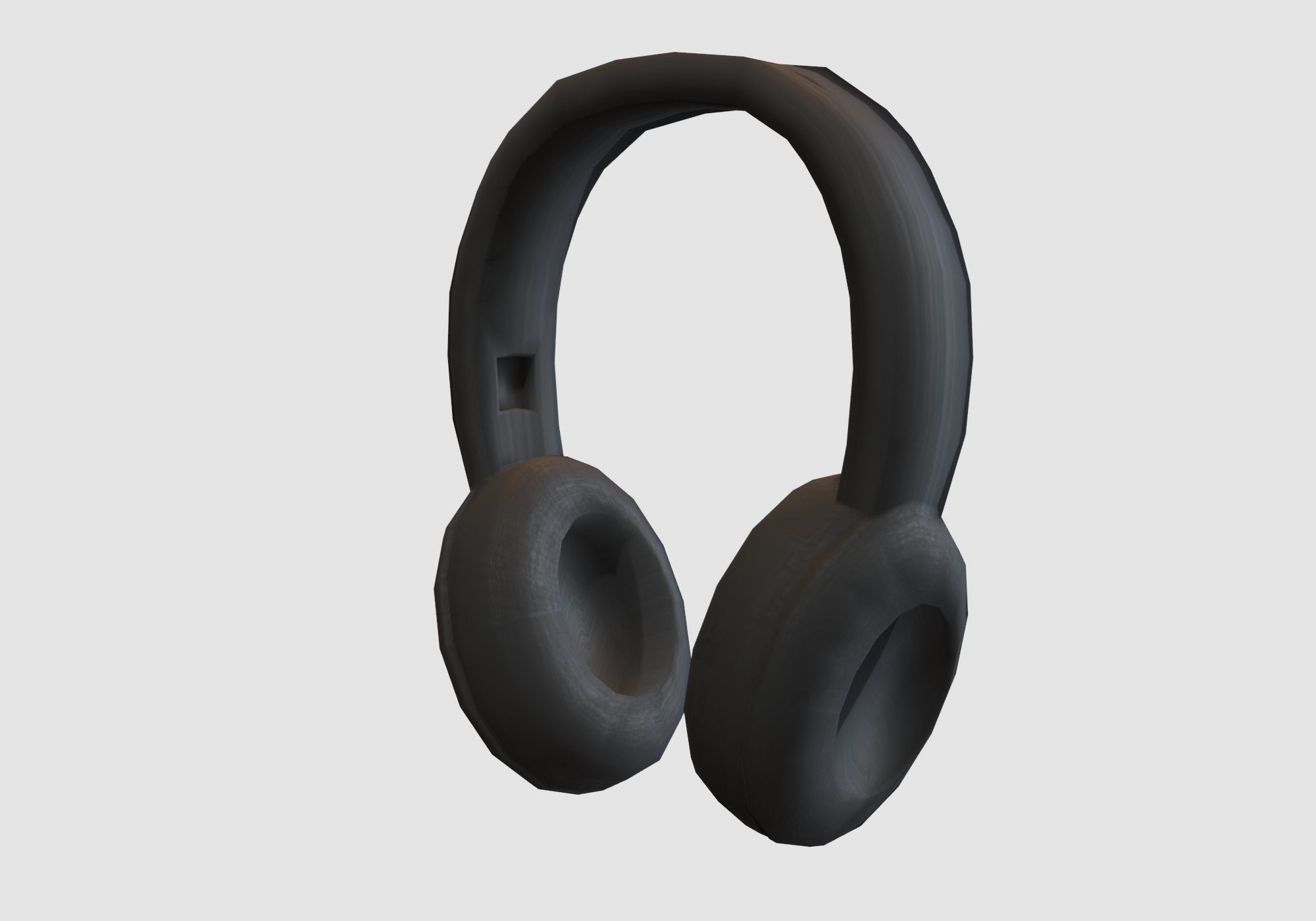 basic black headphones 3D model_3