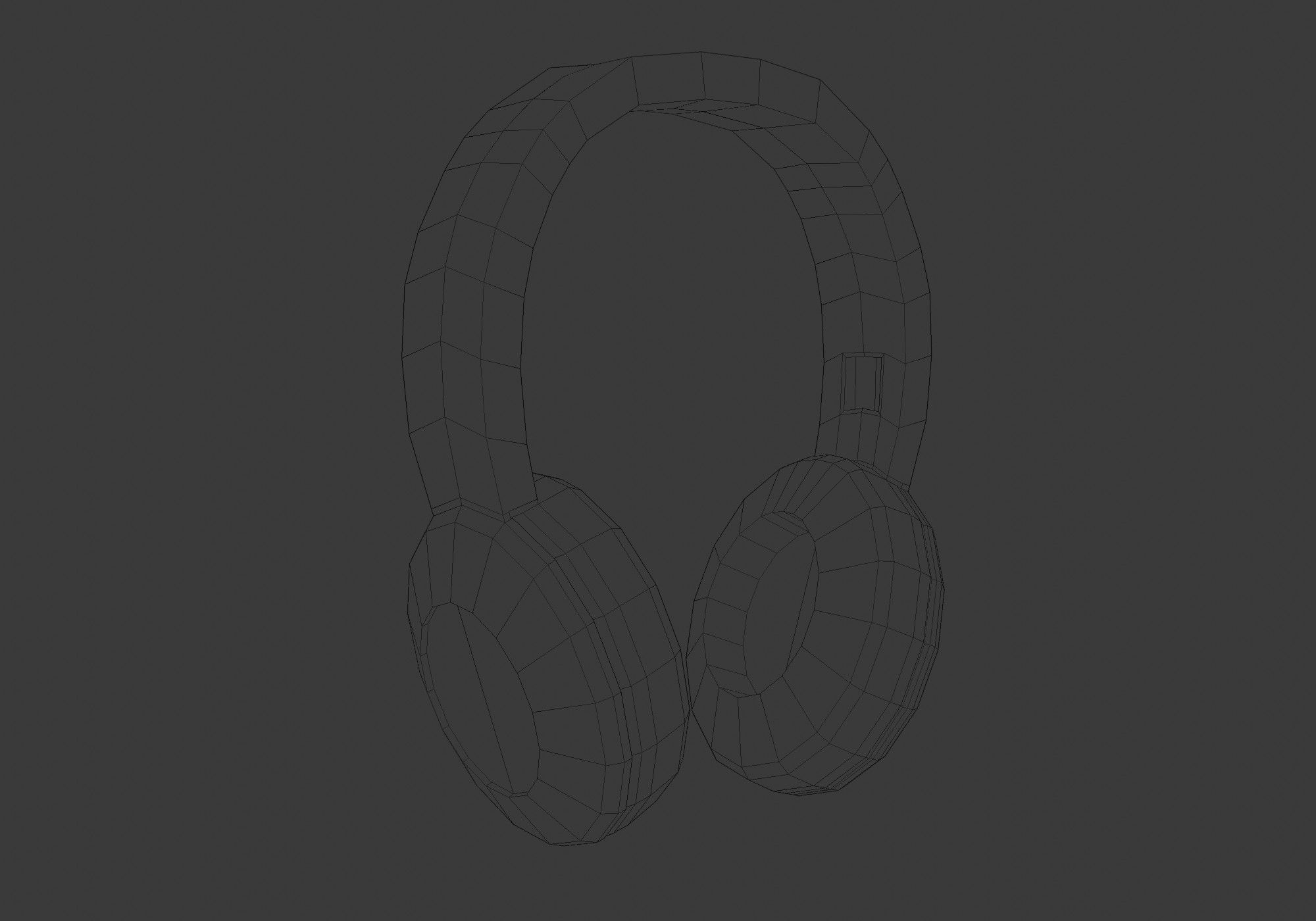 basic black headphones 3D model_6