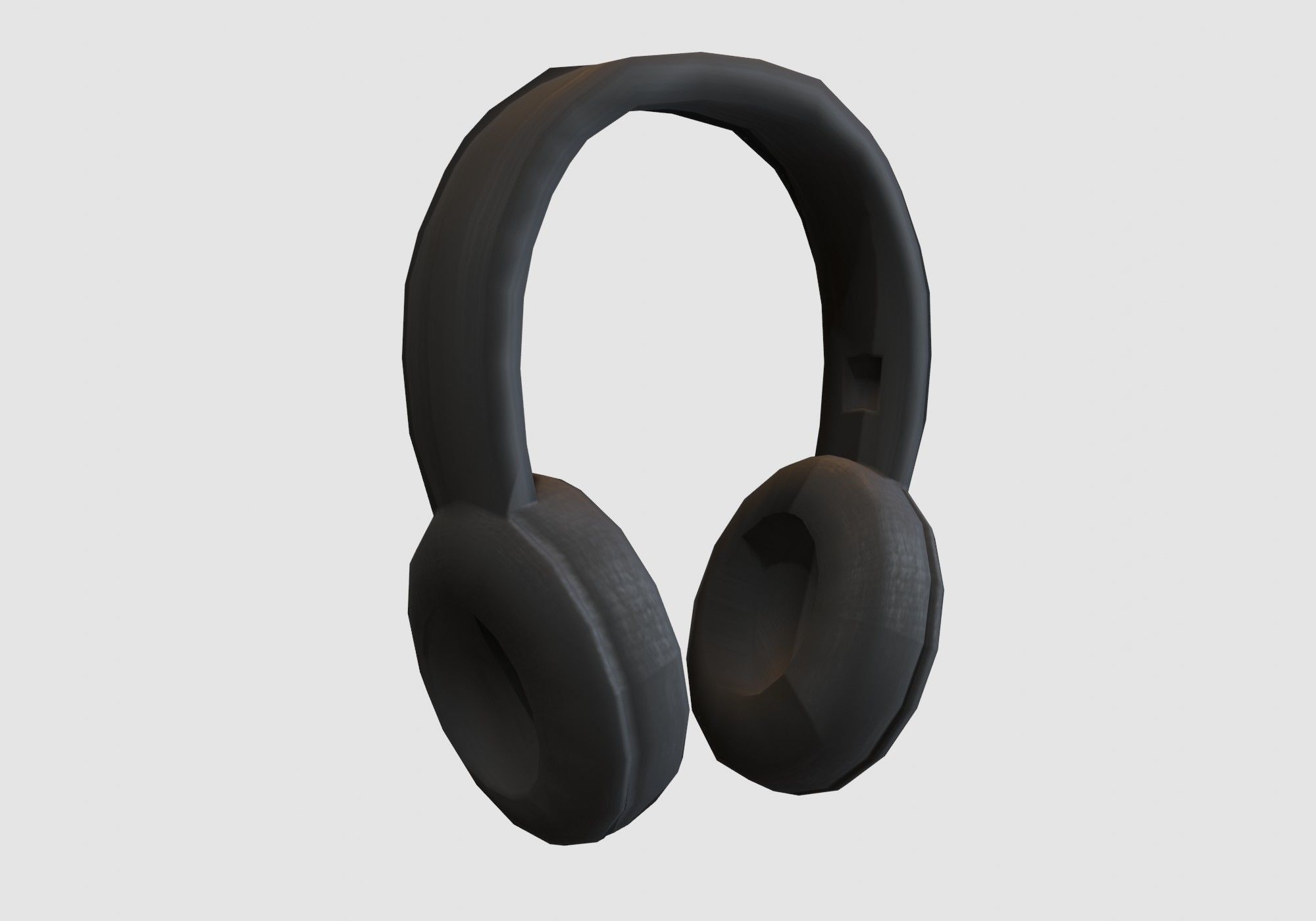 basic black headphones 3D model_1