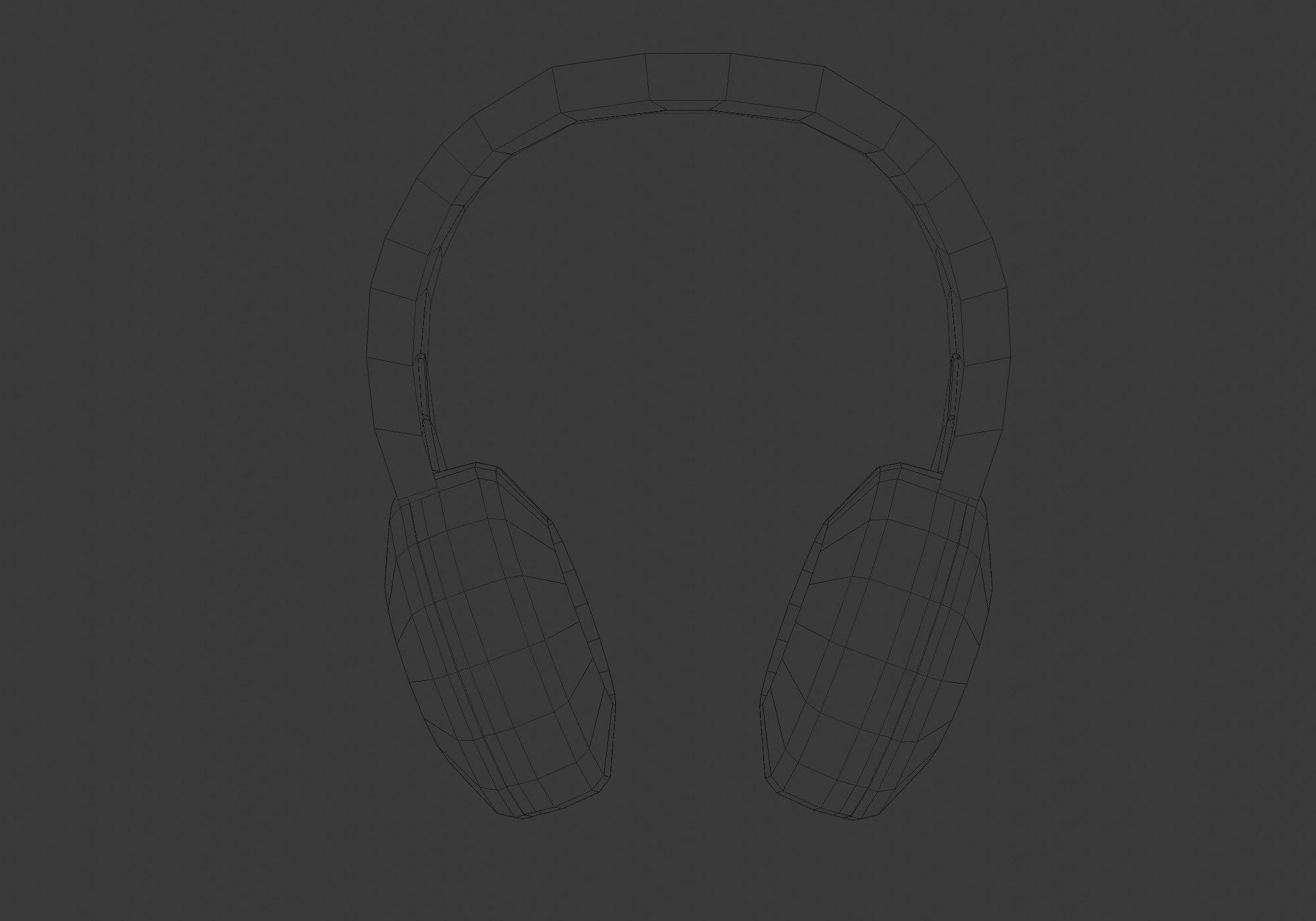 basic black headphones 3D model_5