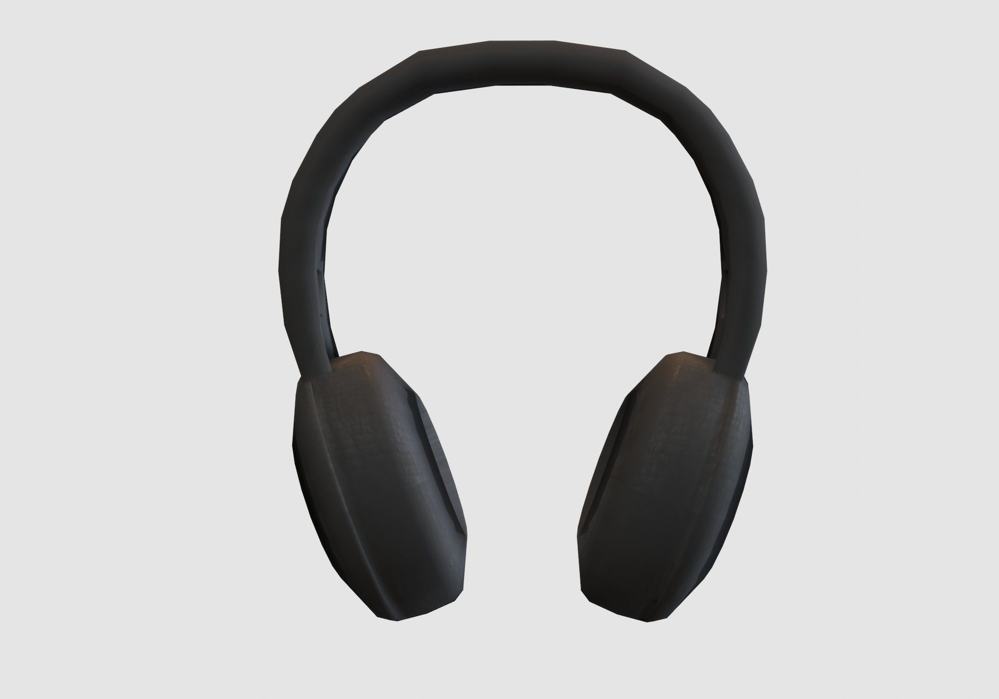 basic black headphones 3D model_4