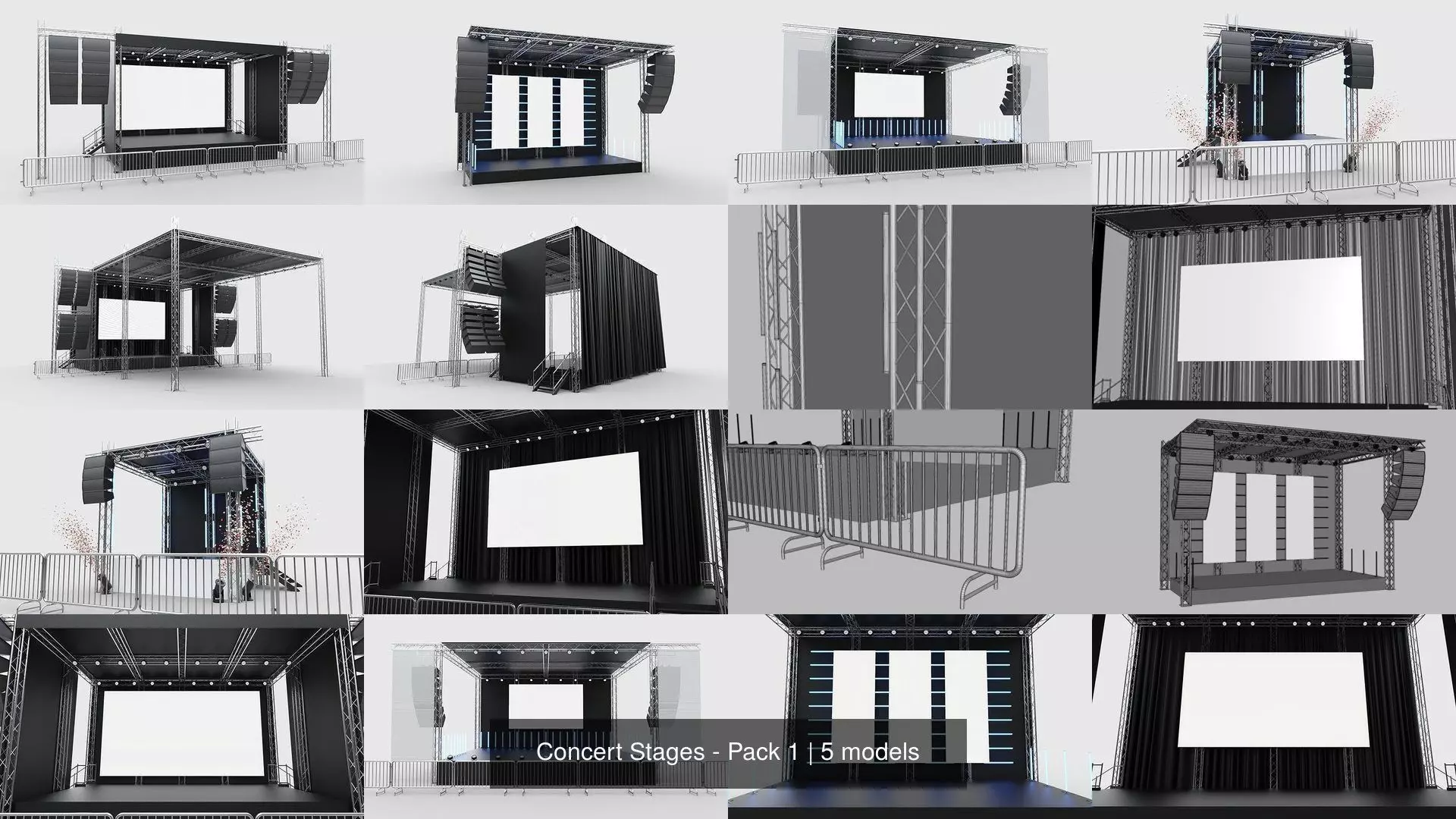 Concert Stages - Pack 1 3D Model Collection_1