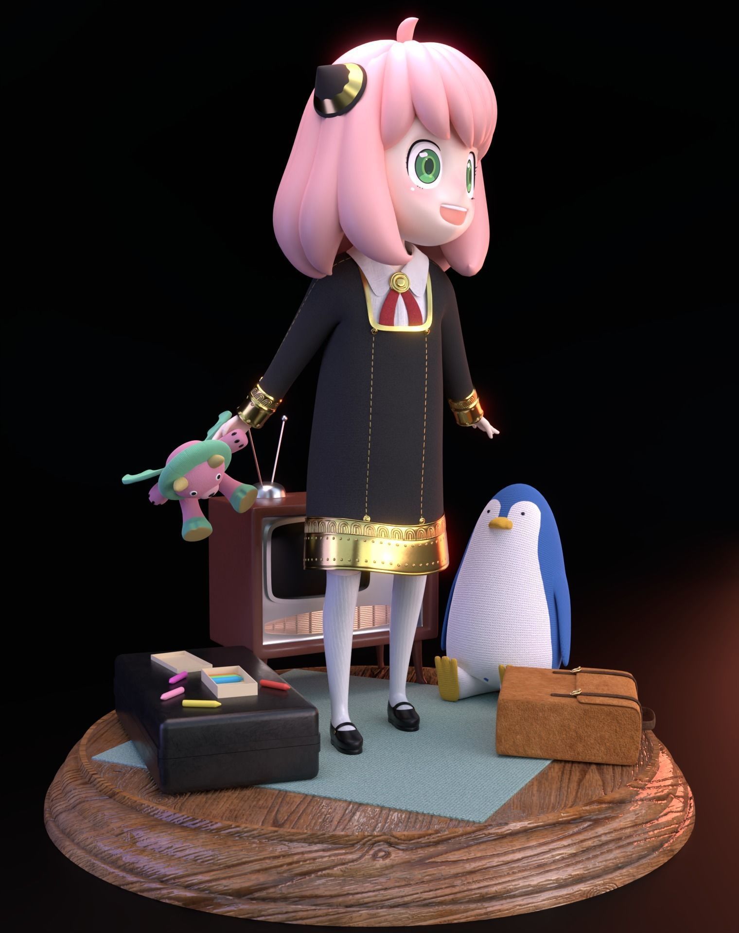 SPY X FAMILY ANYA FORGER Low-poly 3D model_1