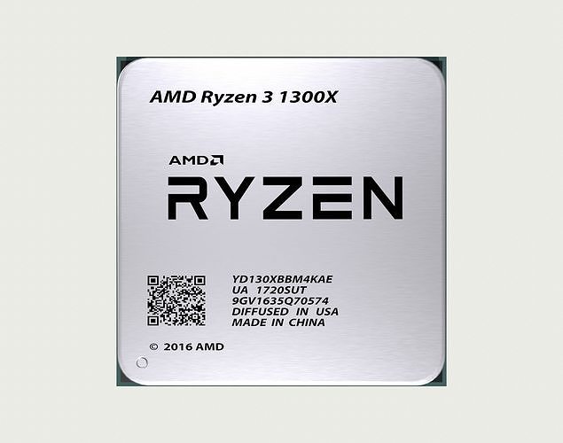 CPU AMD Ryzen 3 1300X Low-poly 3D model