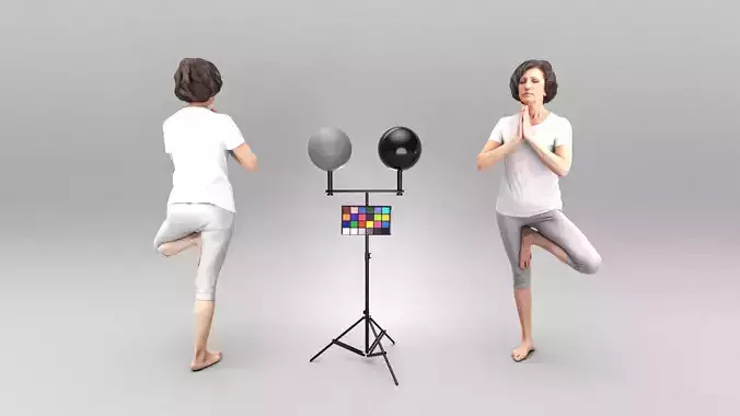 Woman in meditation pose 345 Low-poly 3D model