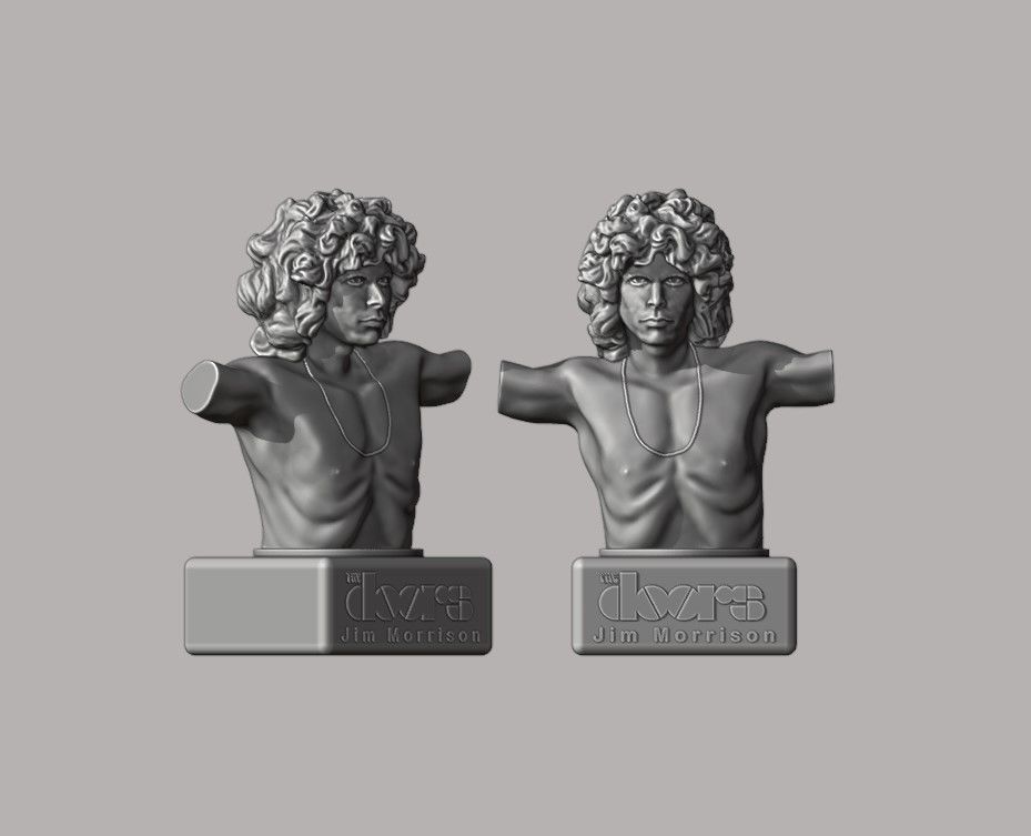 jim morrison - bust 3d printing 3D print model_2