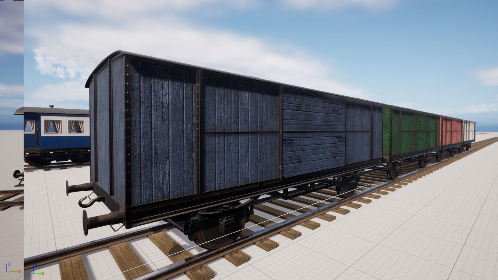 Passenger wagon  with interior Low-poly 3D model_3