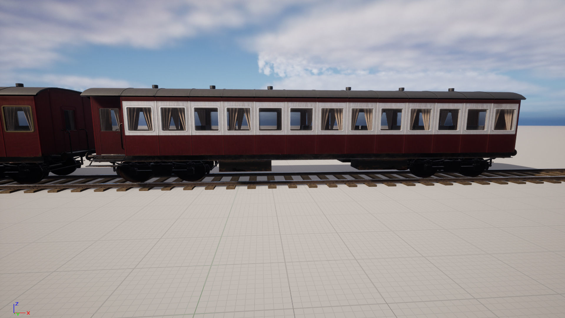 Passenger wagon  with interior Low-poly 3D model_5