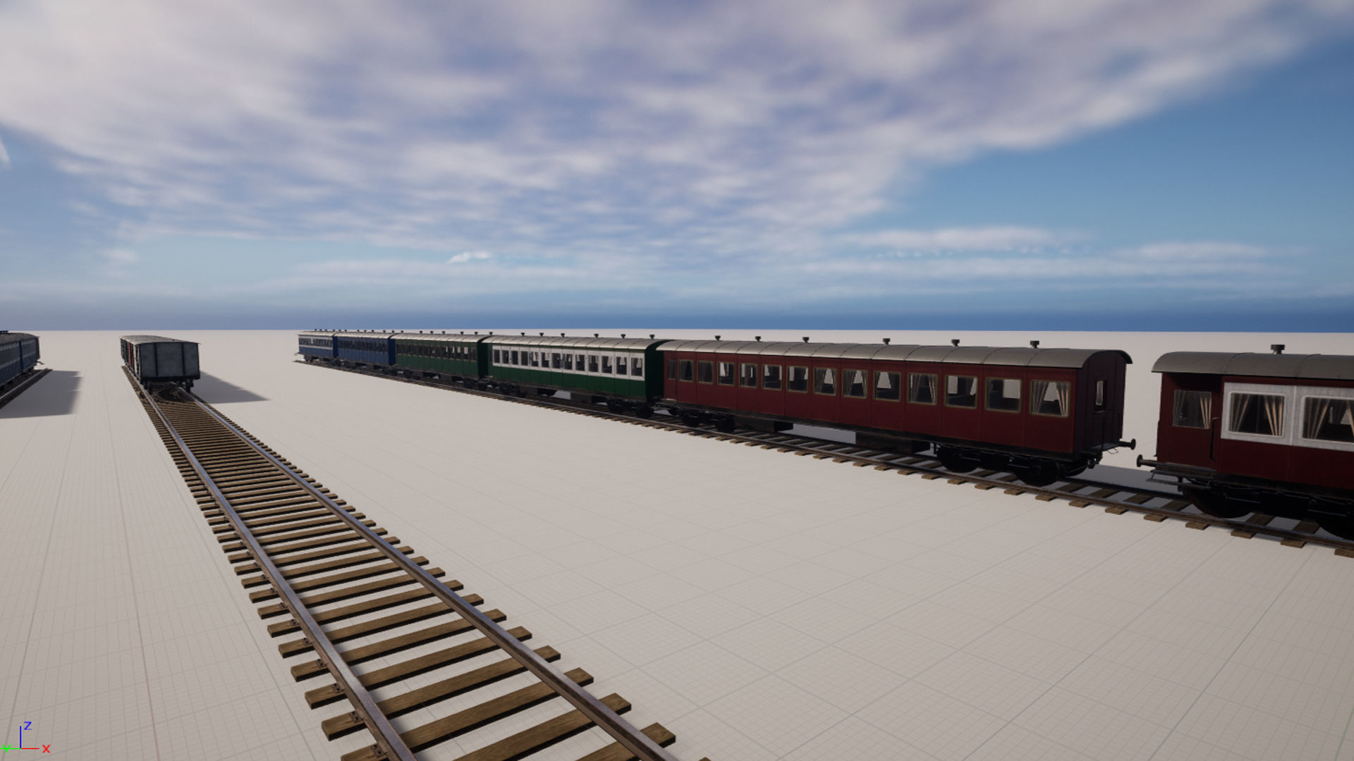 Passenger wagon  with interior Low-poly 3D model_2