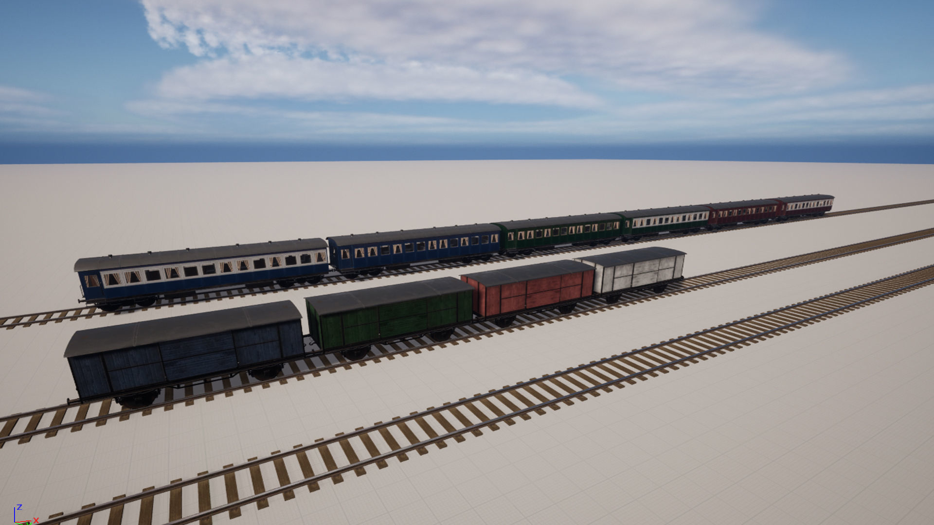 Passenger wagon  with interior Low-poly 3D model_4