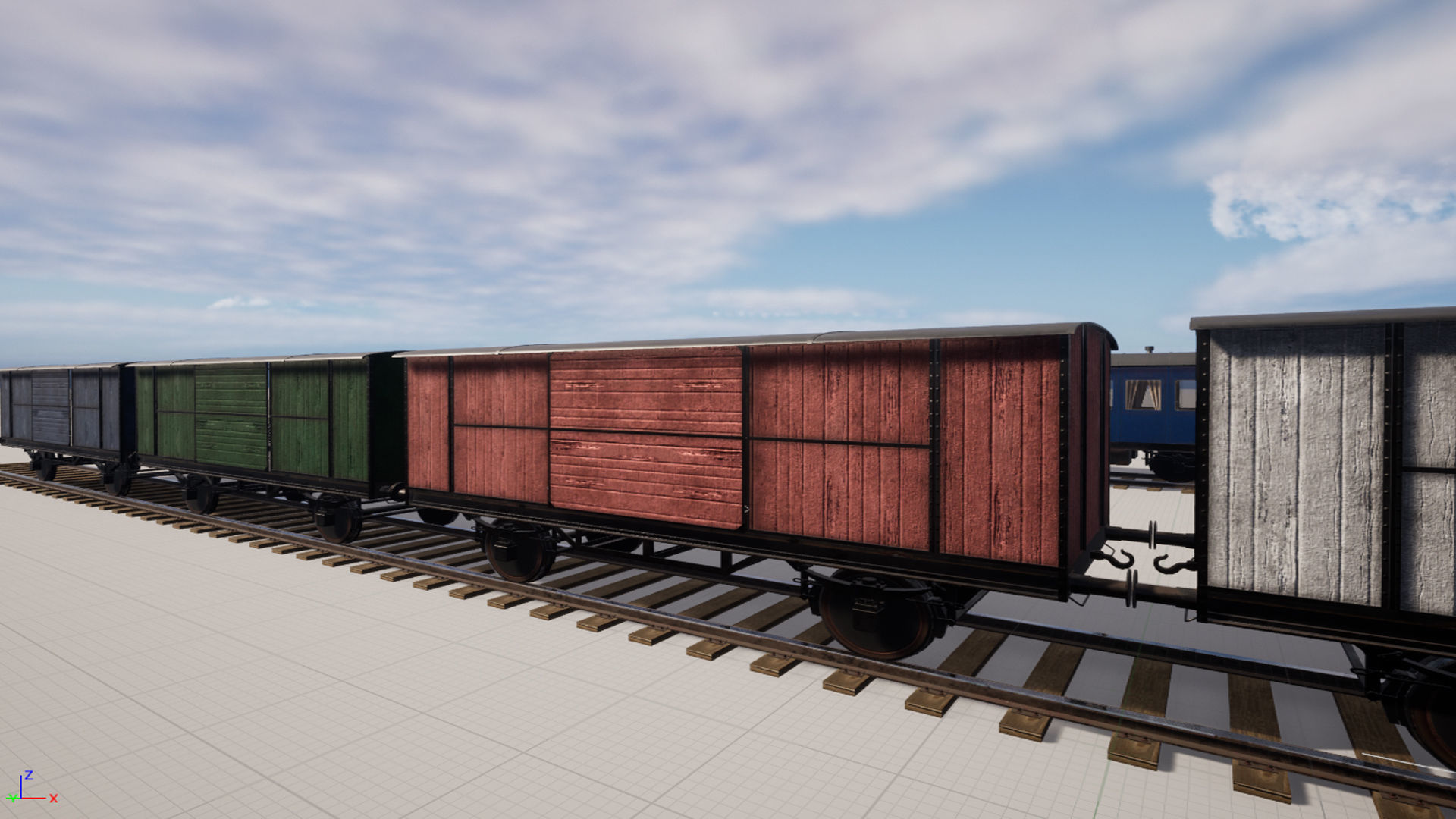 Passenger wagon  with interior Low-poly 3D model_7