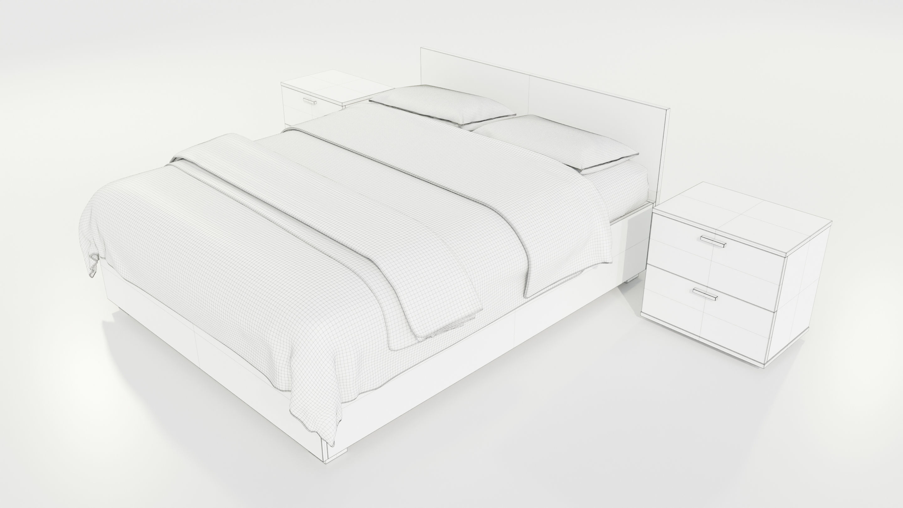 Double Bed 3D model_13