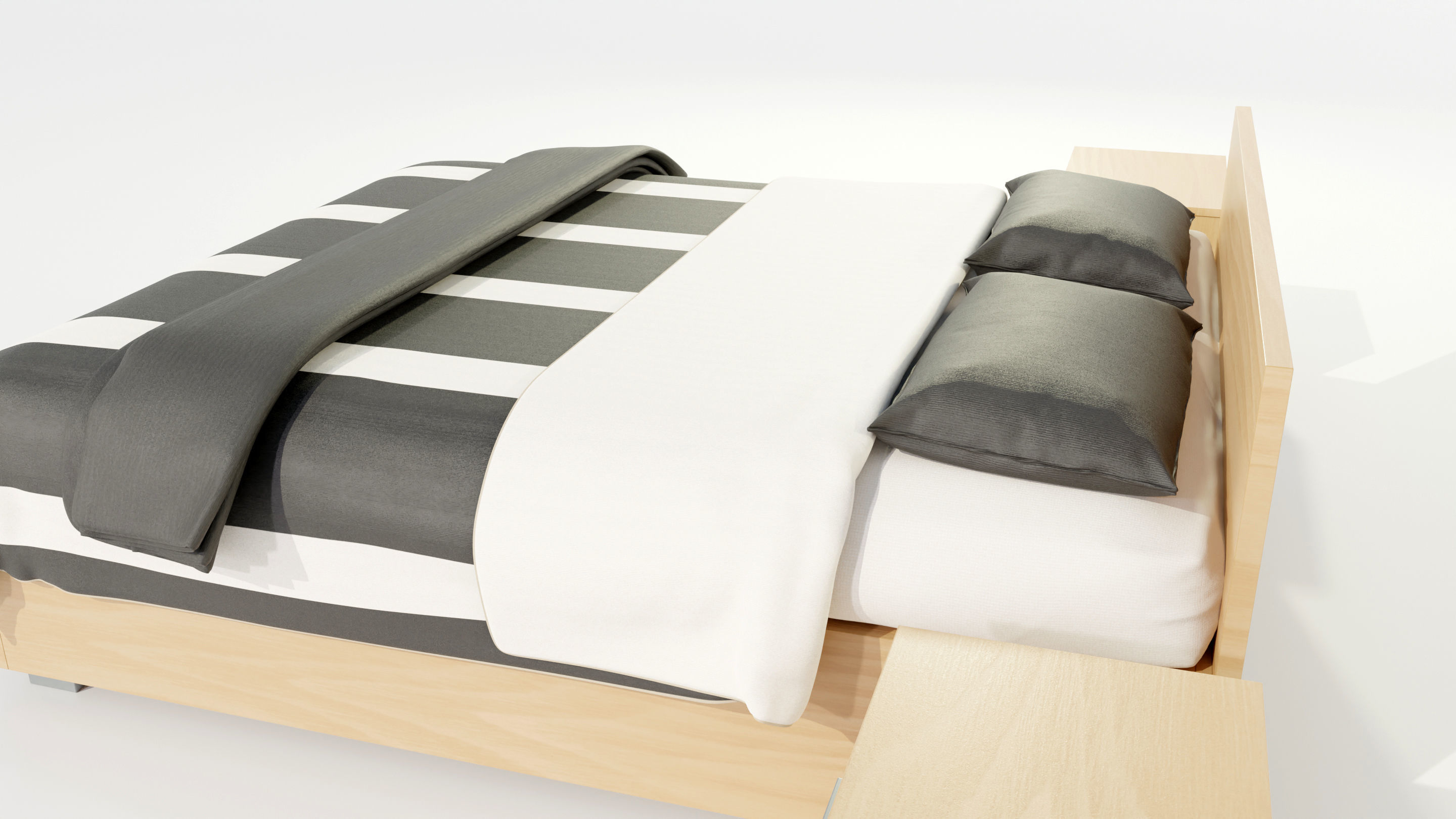 Double Bed 3D model_8