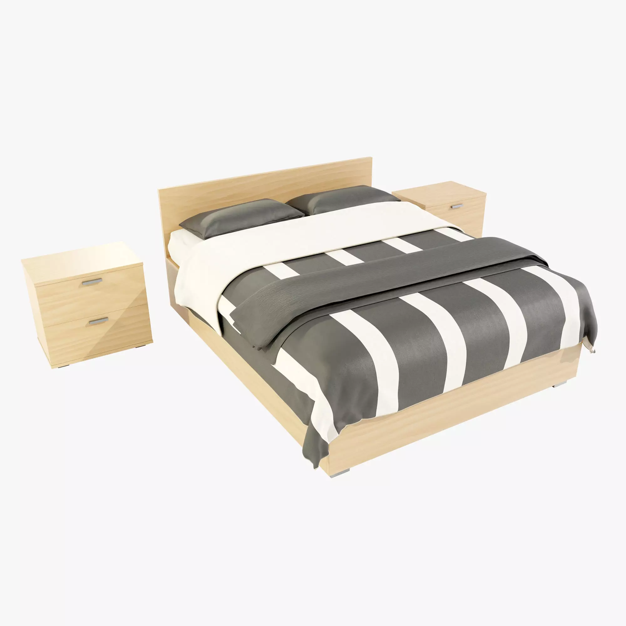 Double Bed 3D model_0