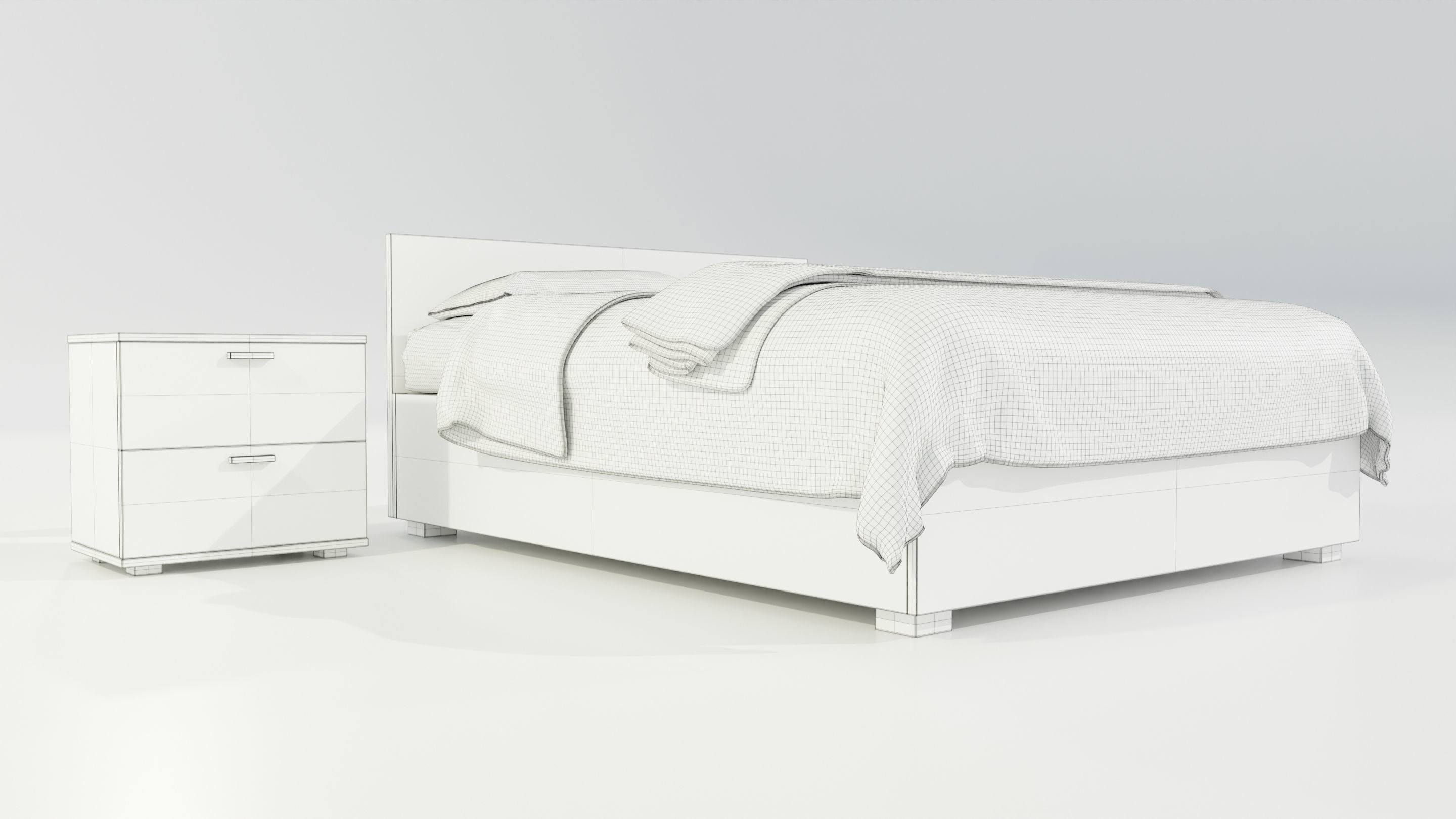 Double Bed 3D model_17