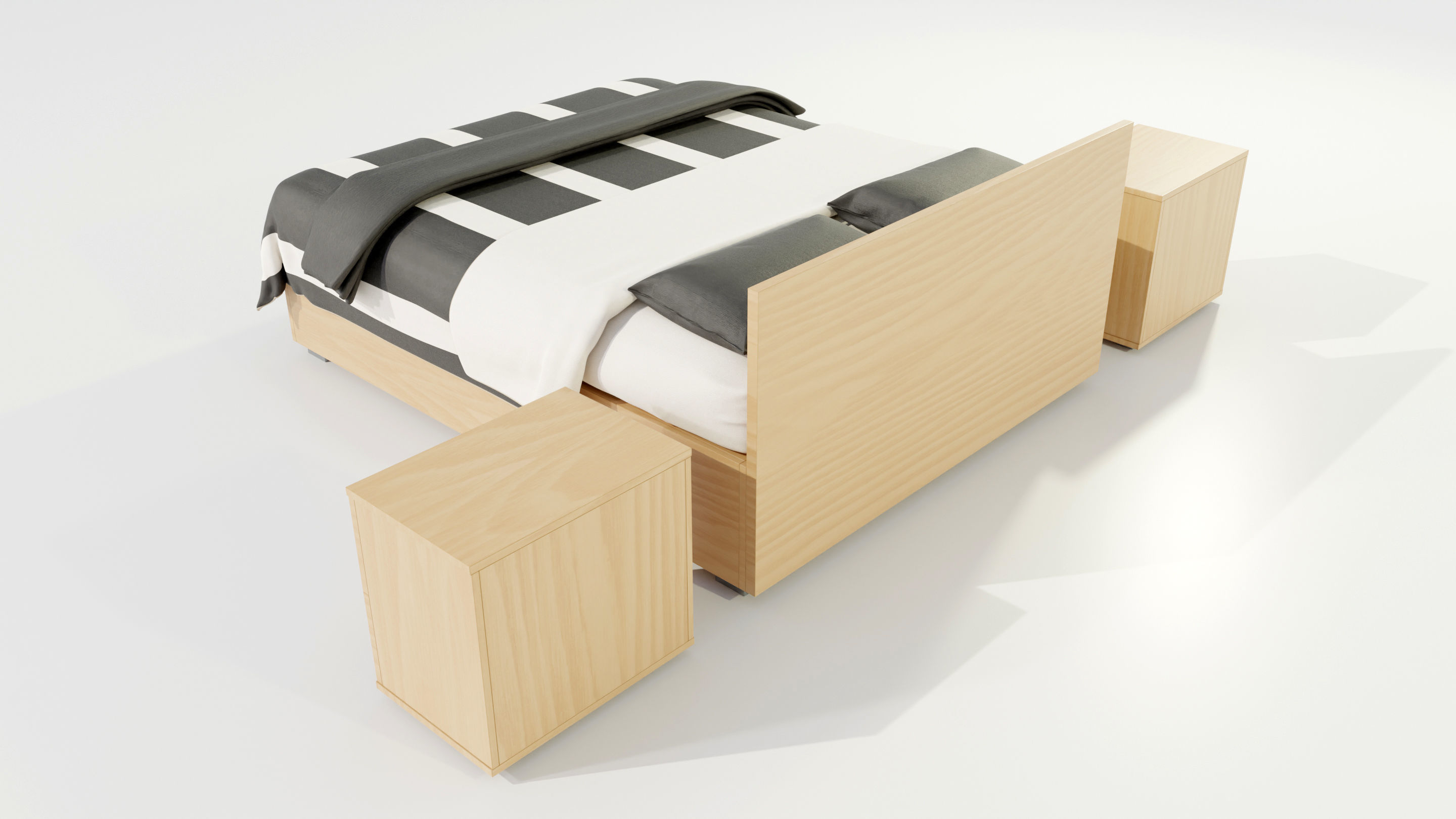 Double Bed 3D model_4
