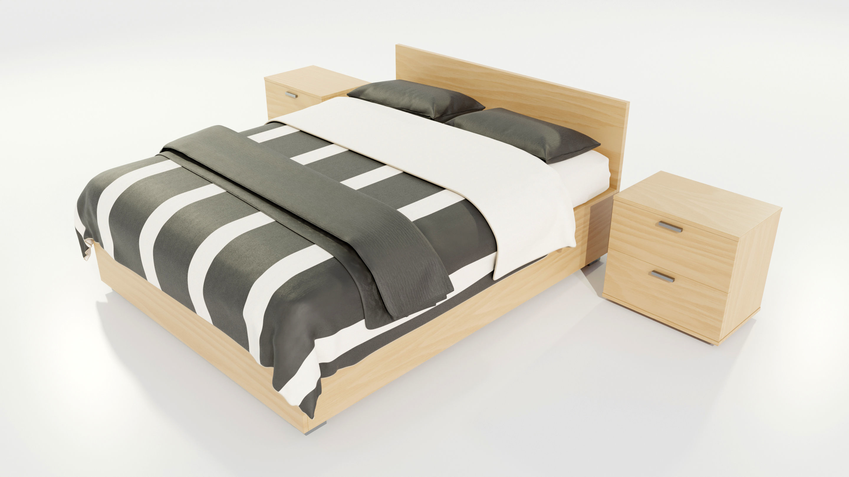 Double Bed 3D model_3