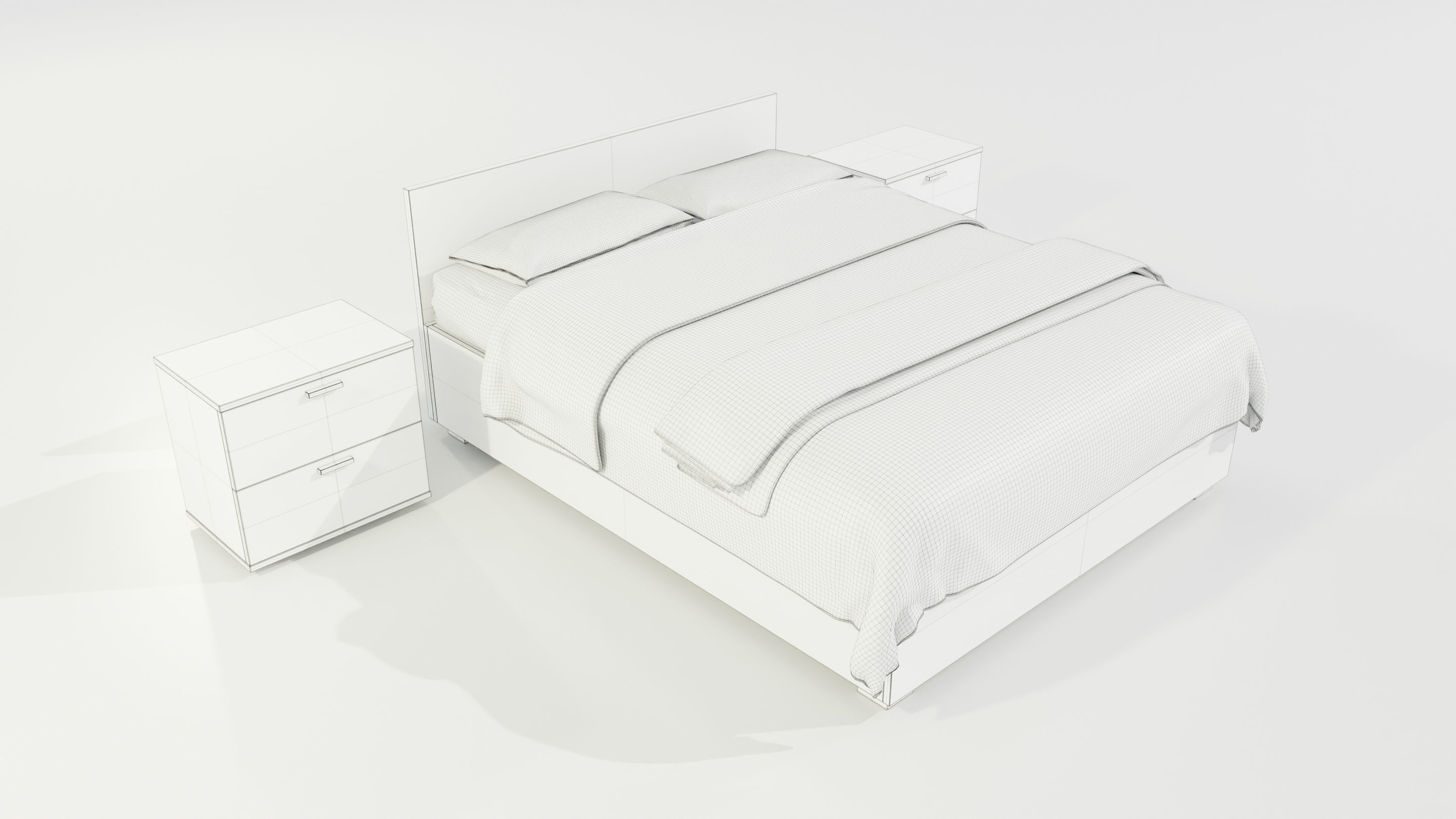 Double Bed 3D model_12