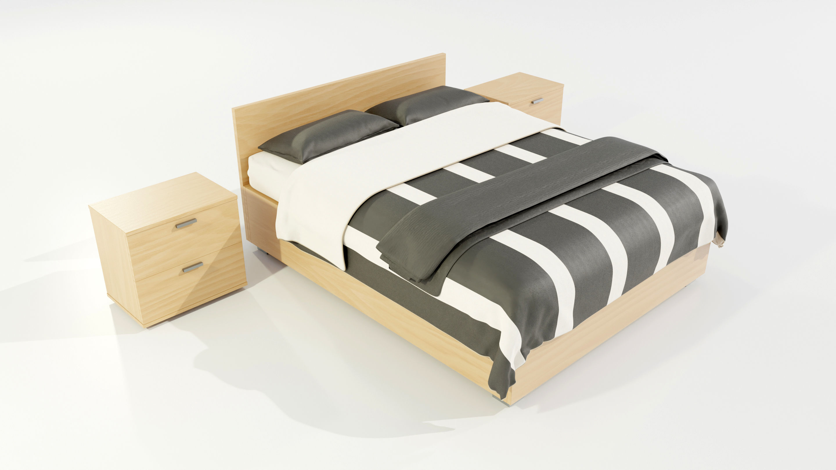 Double Bed 3D model_2