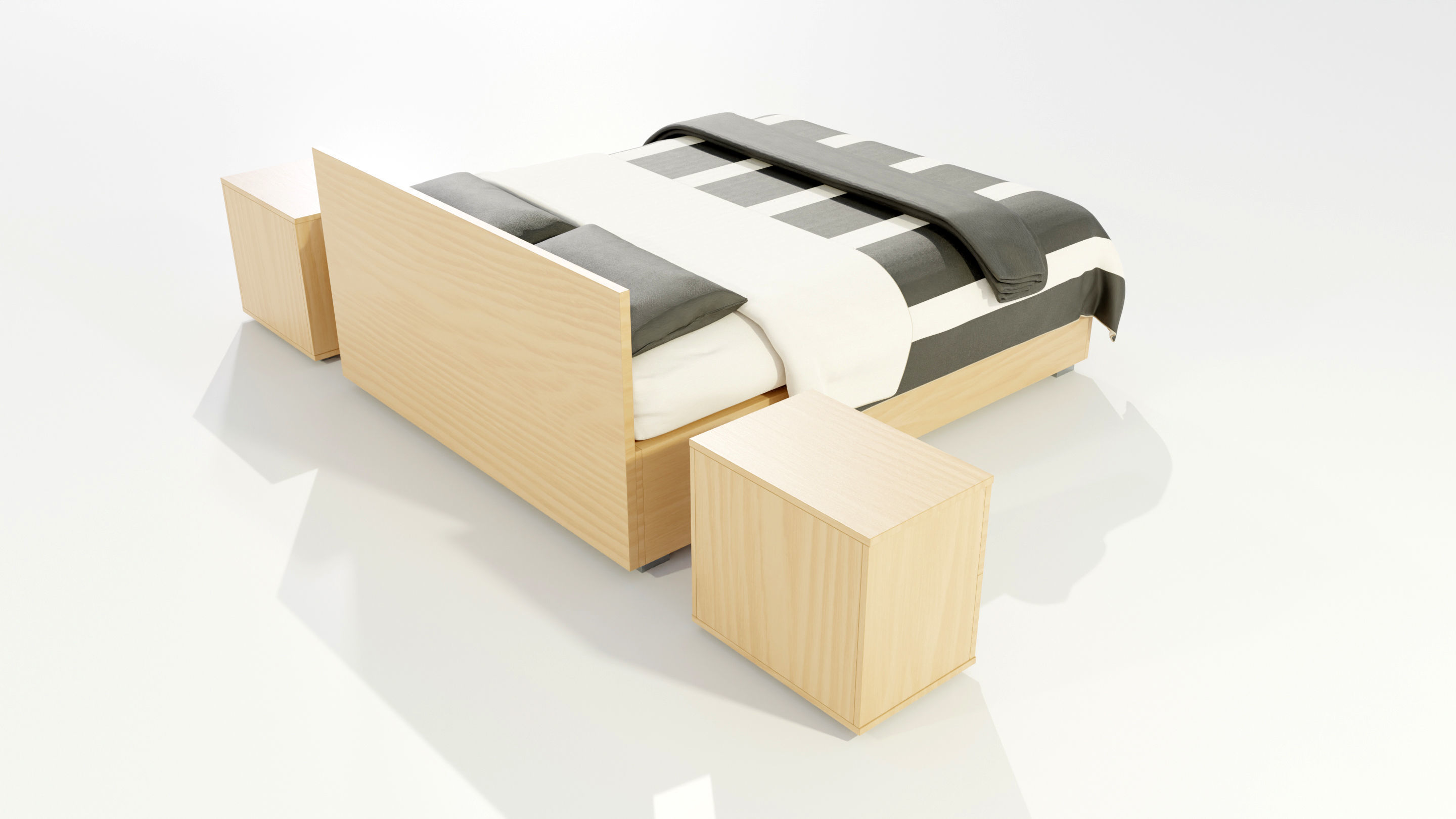 Double Bed 3D model_5