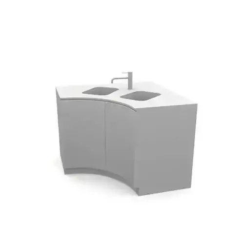 Grey Kitchen Sink Cabinets 3D model