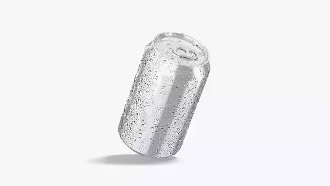 Aluminium Soda Can 330 ml with drops Low-poly 3D model