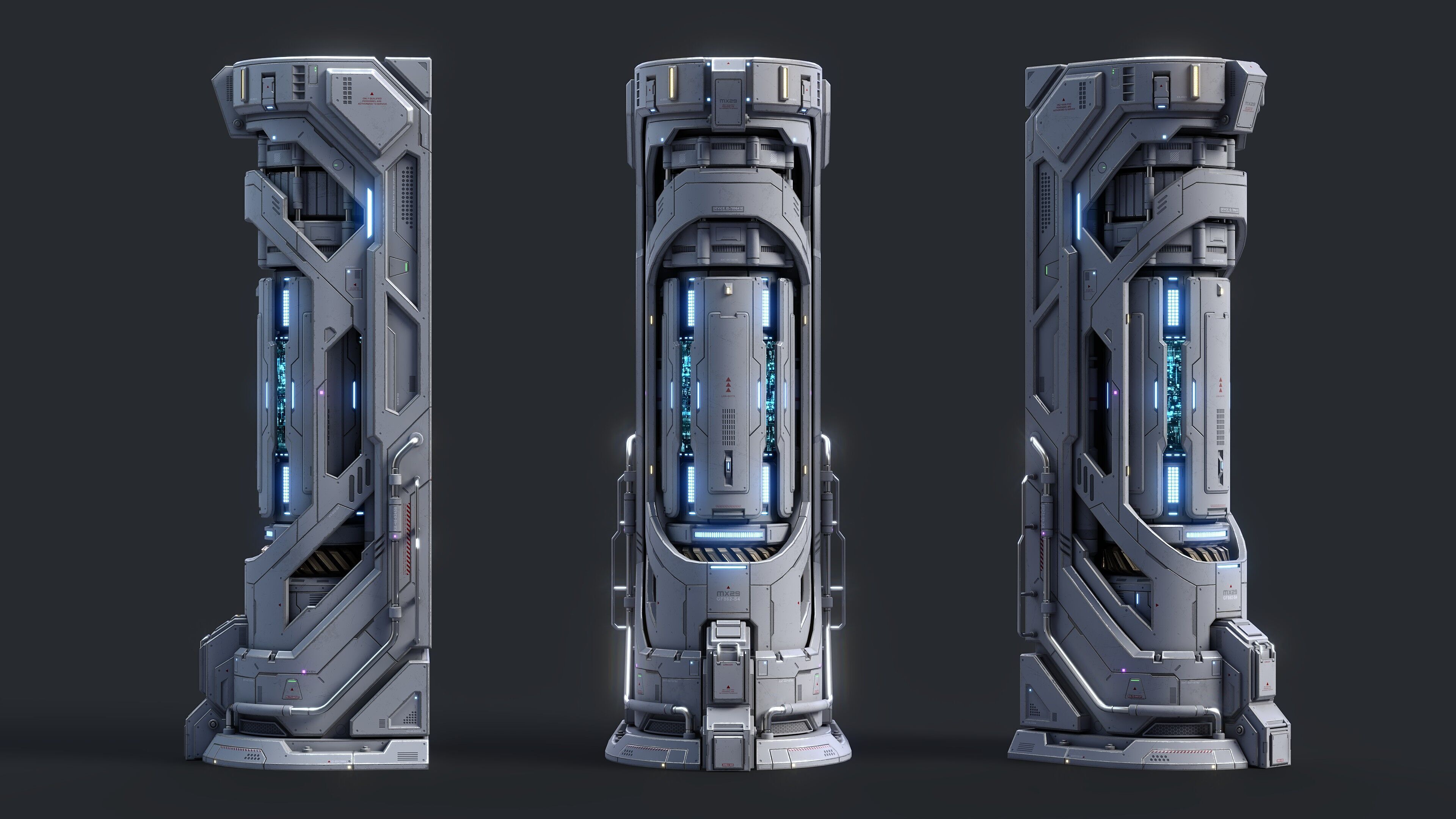 Sci-Fi Parts Kit Pack Vol 02 E-PBR Low-poly 3D model_1