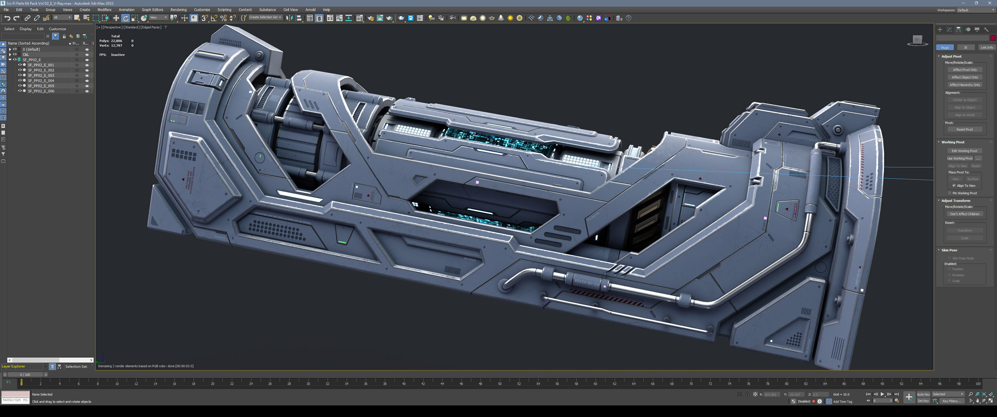 Sci-Fi Parts Kit Pack Vol 02 E-PBR Low-poly 3D model_3