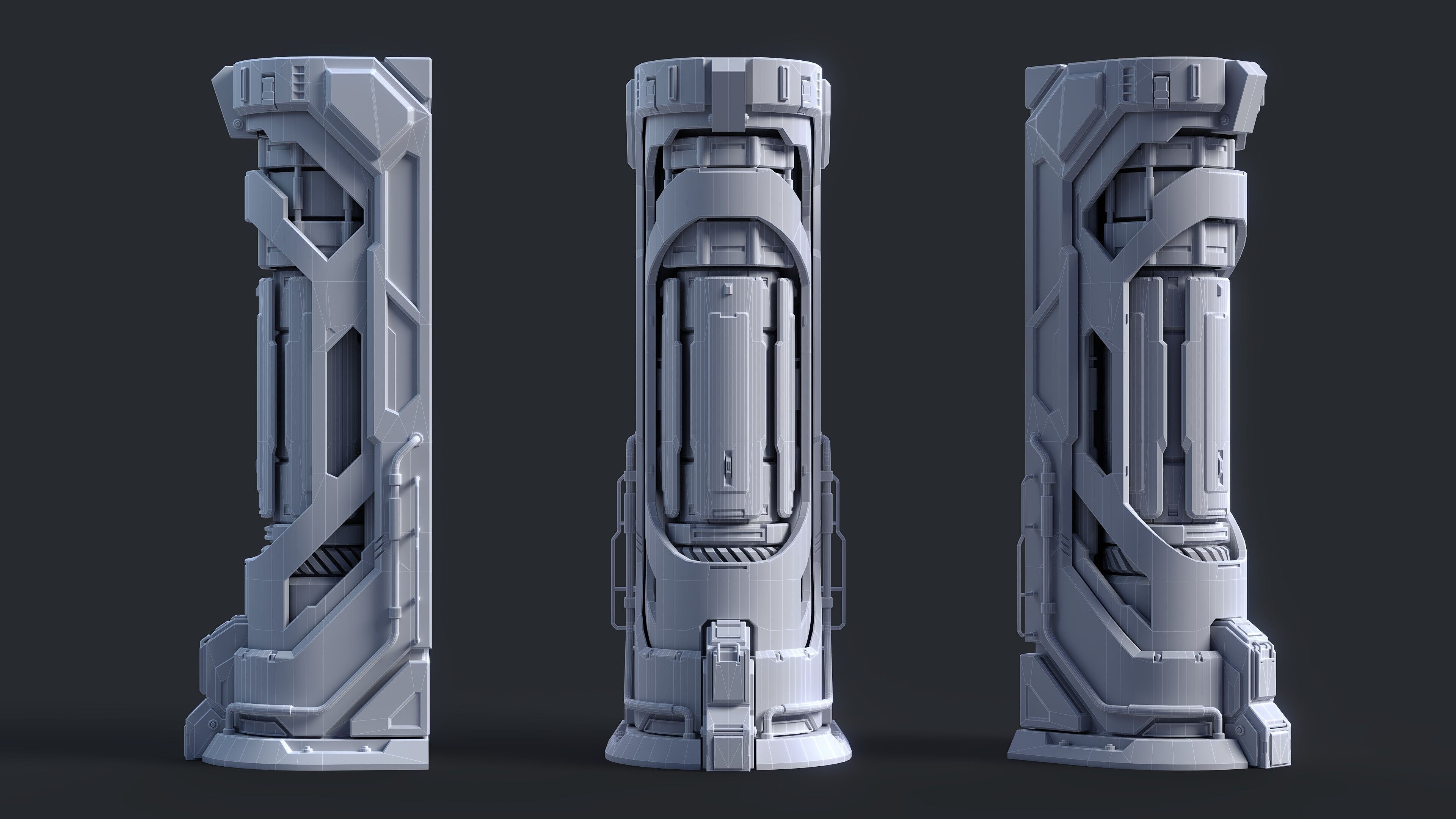 Sci-Fi Parts Kit Pack Vol 02 E-PBR Low-poly 3D model_2