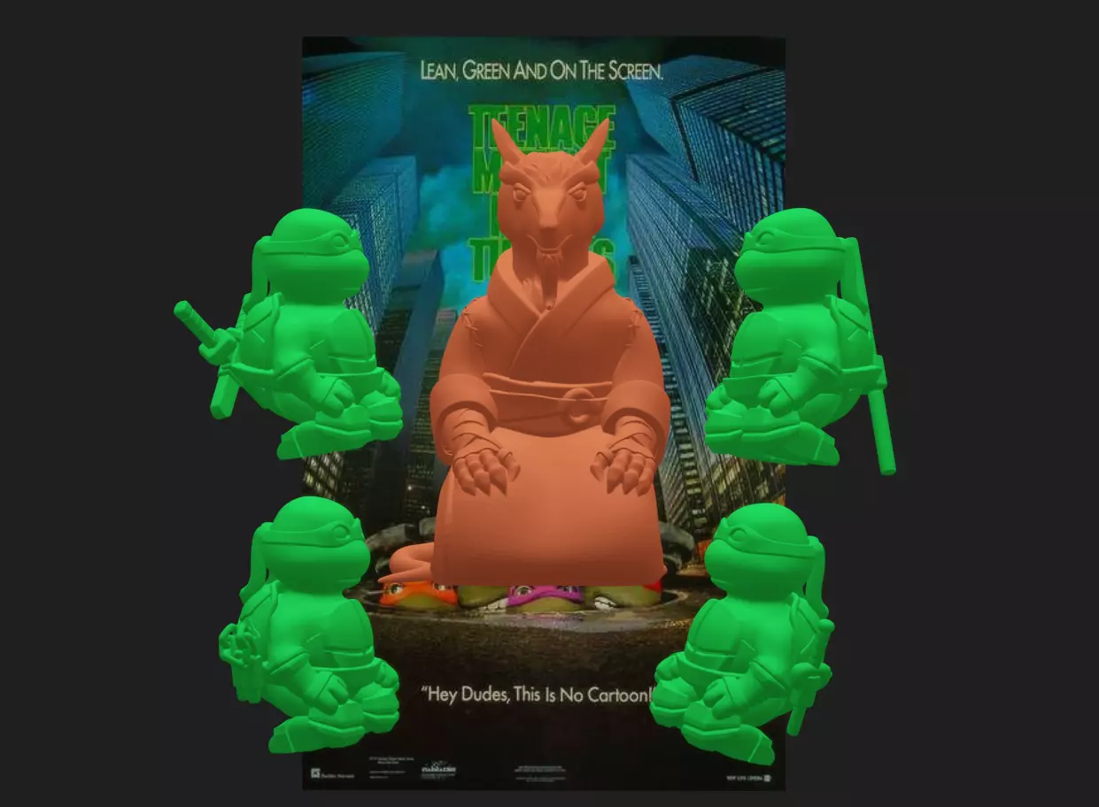 Full TMNT set with Extra keychain models MEGAPACK 3D print model_0