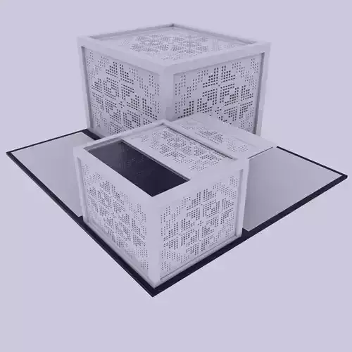 Boxes Embroidery Golden Section 3D model